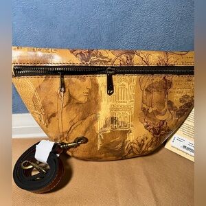 NWT Patricia Nash Tinchi Leather Italian Sketchbook Belt Bag/Sling Bag